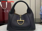 Gucci Softbit Medium Top Handle Bag in Black Leather 837467 Replica