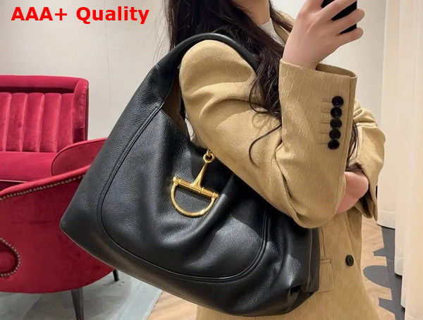 Gucci Softbit Medium Top Handle Bag in Black Leather 837467 Replica
