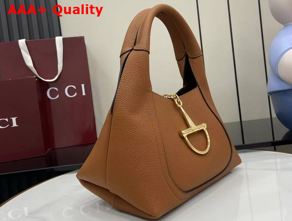 Gucci Softbit Medium Top Handle Bag in Brown Leather 837467 Replica