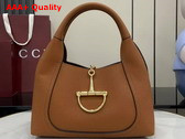 Gucci Softbit Medium Top Handle Bag in Brown Leather 837467 Replica