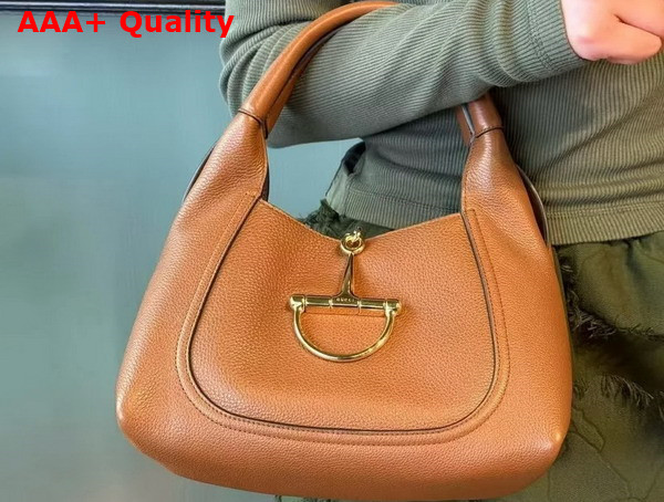 Gucci Softbit Medium Top Handle Bag in Brown Leather 837467 Replica