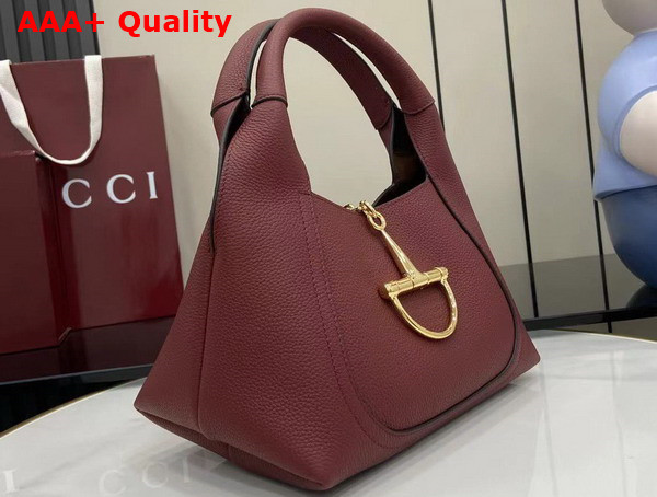Gucci Softbit Medium Top Handle Bag in Rosso Ancora Red Leather 837467 Replica