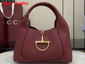 Gucci Softbit Medium Top Handle Bag in Rosso Ancora Red Leather 837467 Replica