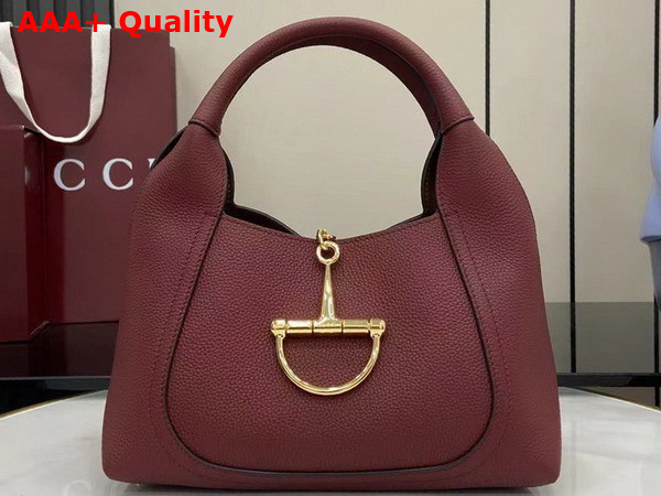 Gucci Softbit Medium Top Handle Bag in Rosso Ancora Red Leather 837467 Replica