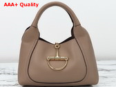 Gucci Softbit Medium Top Handle Bag in Taupe Grainy Leather 837467 Replica