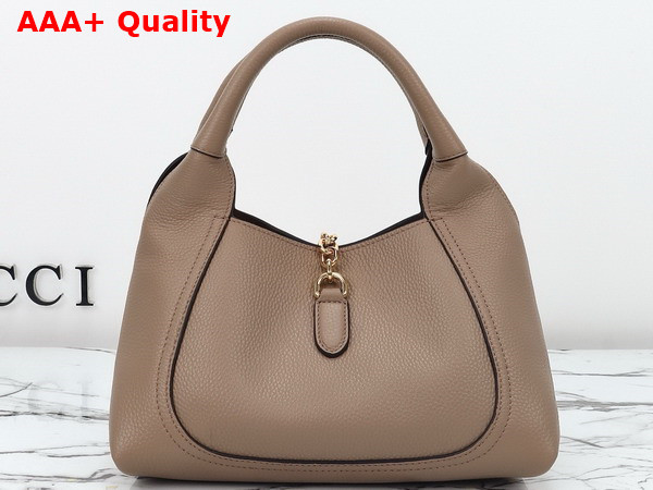 Gucci Softbit Medium Top Handle Bag in Taupe Grainy Leather 837467 Replica
