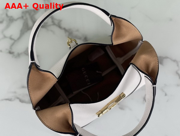 Gucci Softbit Medium Top Handle Bag in White Leather 837467 Replica