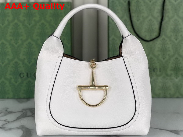 Gucci Softbit Medium Top Handle Bag in White Leather 837467 Replica