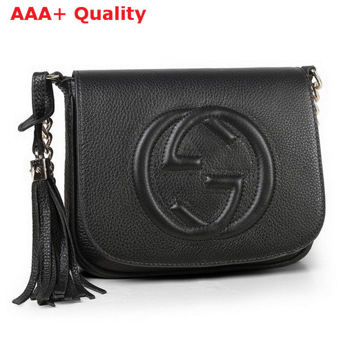 Gucci Soho Leather Chain Shoulder Bag Black 323190 Replica