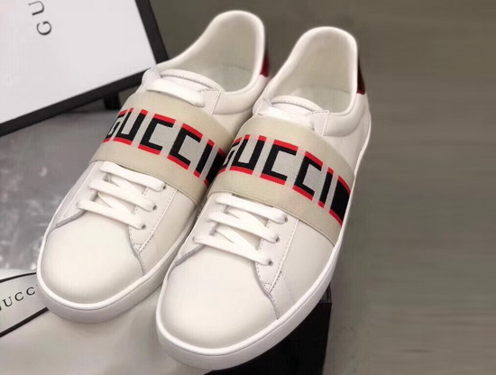 Gucci Stripe Leather Sneaker in White Leather