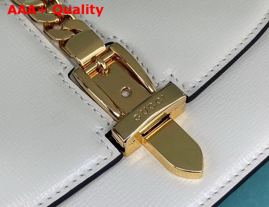 Gucci Sylvie 1969 Mini Shoulder Bag in White Leather 615965 Replica