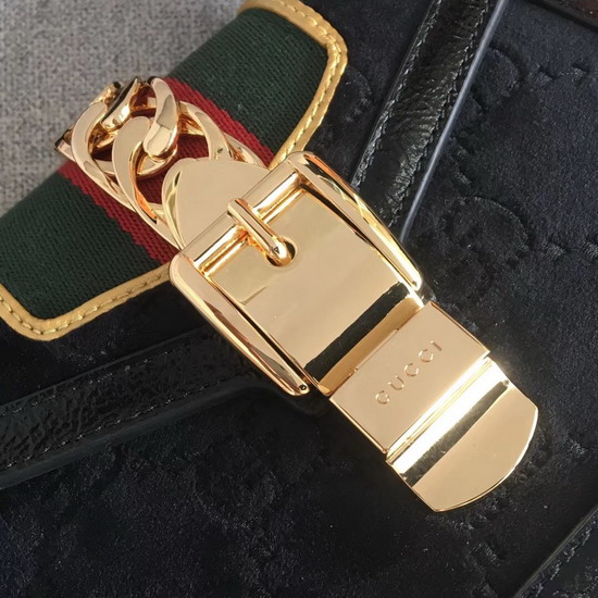 Gucci Sylvie GG Velvet Mini Bag Black GG Velvet