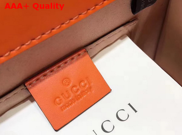 Gucci Sylvie Leather Mini Bag in Orange Smooth Calfskin Replica
