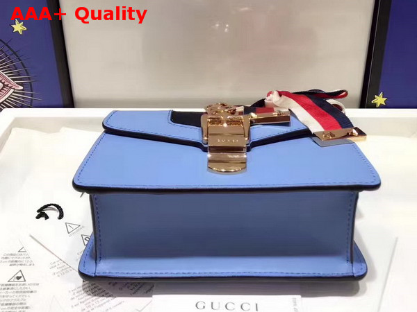 Gucci Sylvie Leather Mini Chain Bag Light Blue Leather Replica