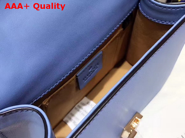 Gucci Sylvie Leather Mini Chain Bag Light Blue Leather Replica