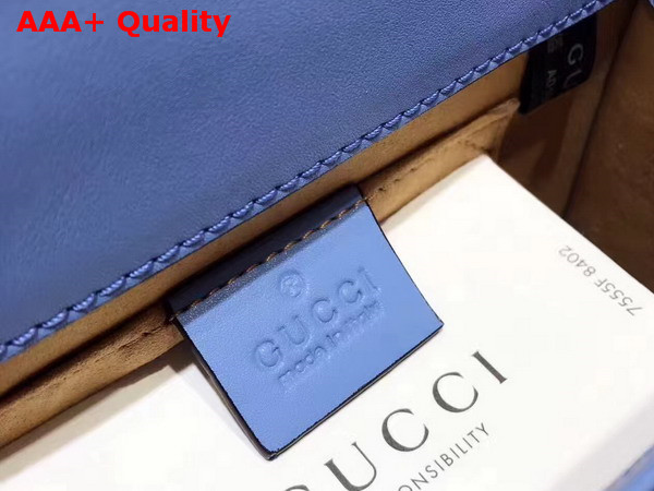 Gucci Sylvie Leather Mini Chain Bag Light Blue Leather Replica