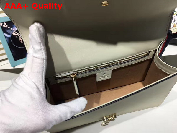 Gucci Sylvie Leather Shoulder Bag in Off White Replica