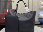 Gucci Totissima Large Reversible Tote Bag in Black Leather 839112 Replica