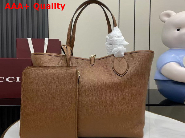 Gucci Totissima Large Reversible Tote Bag in Brown Leather 839112 Replica