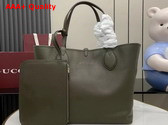 Gucci Totissima Large Reversible Tote Bag in Dark Green Leather 839112 Replica