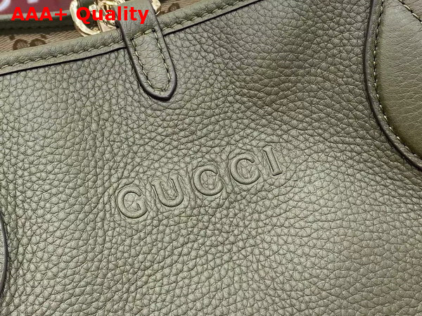 Gucci Totissima Large Reversible Tote Bag in Dark Green Leather 839112 Replica