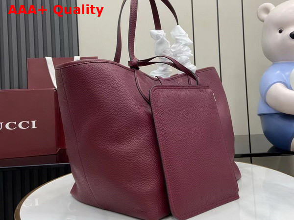 Gucci Totissima Large Reversible Tote Bag in Rosso Ancora Red Leather 839112 Replica