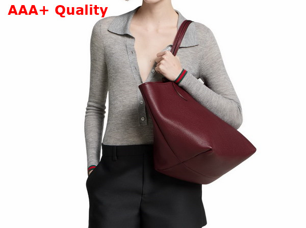 Gucci Totissima Medium Reversible Tote Bag in Rosso Ancora Red Leather 839112 Replica