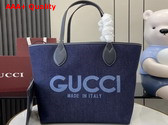 Gucci Totissima Medium Reversible Tote in Dark Blue Denim 820481 Replica