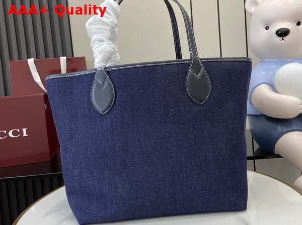 Gucci Totissima Medium Reversible Tote in Dark Blue Denim 820481 Replica