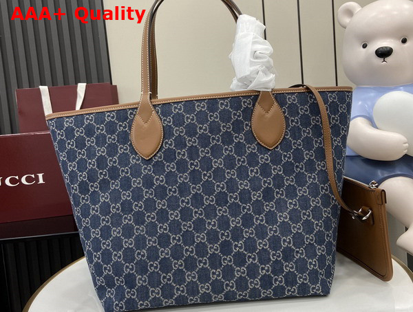Gucci Totissima Medium Tote Bag in Blue GG Denim 820481 Replica