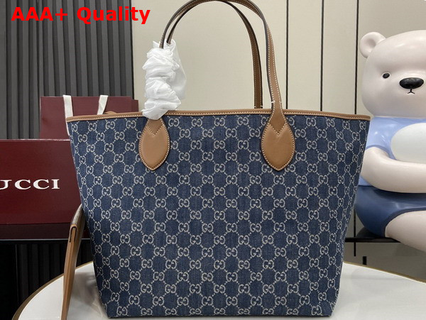 Gucci Totissima Medium Tote Bag in Blue GG Denim 820481 Replica