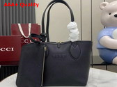 Gucci Totissima Small Reversible Tote Bag in Black Grainy Leather 839124 Replica