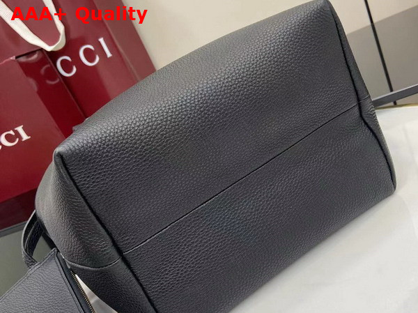 Gucci Totissima Small Reversible Tote Bag in Black Grainy Leather 839124 Replica