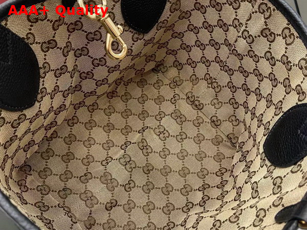 Gucci Totissima Small Reversible Tote Bag in Black Grainy Leather 839124 Replica