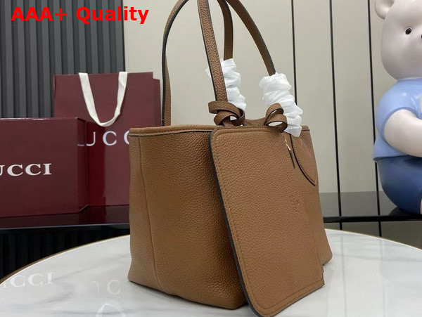 Gucci Totissima Small Reversible Tote Bag in Brown Grainy Leather 839124 Replica