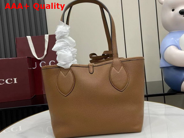 Gucci Totissima Small Reversible Tote Bag in Brown Grainy Leather 839124 Replica
