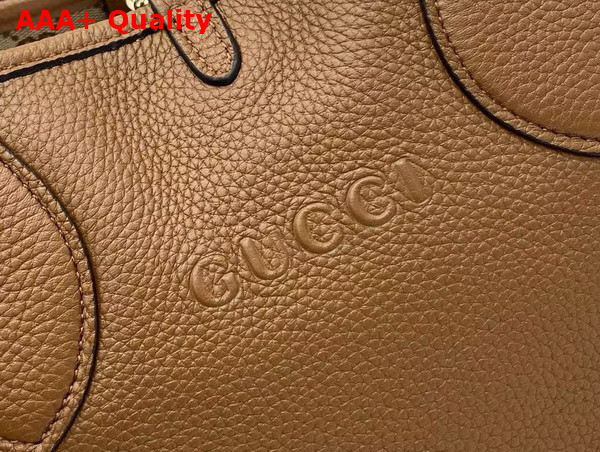 Gucci Totissima Small Reversible Tote Bag in Brown Grainy Leather 839124 Replica