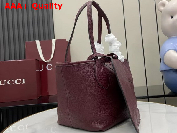 Gucci Totissima Small Reversible Tote Bag in Rosso Ancora Red Grainy Leather 839124 Replica