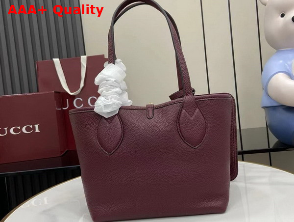 Gucci Totissima Small Reversible Tote Bag in Rosso Ancora Red Grainy Leather 839124 Replica