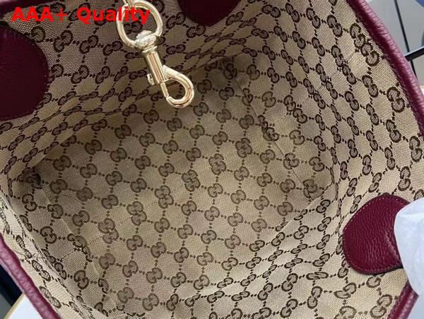 Gucci Totissima Small Reversible Tote Bag in Rosso Ancora Red Grainy Leather 839124 Replica