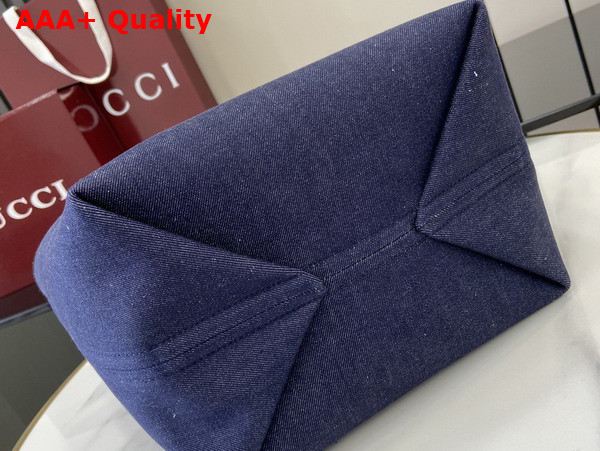 Gucci Totissima Small Reversible Tote in Dark Blue Denim 820496 Replica