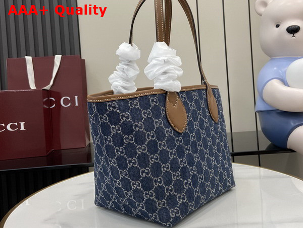 Gucci Totissima Small Tote Bag in Blue GG Denim 820496 Replica