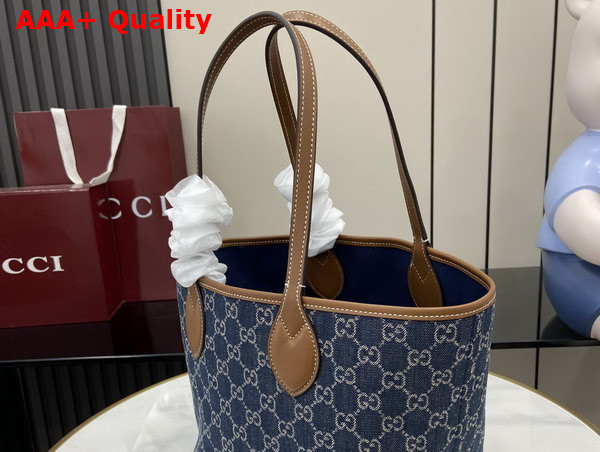 Gucci Totissima Small Tote Bag in Blue GG Denim 820496 Replica