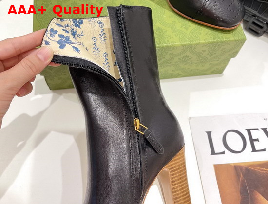 Gucci Womens Boot with Interlocking G in Black Leather 658946 Replica