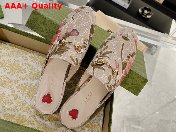 Gucci Womens GG Flora Princetown Slipper Multicolor GG Supreme Flora Print Canvas 727197 Replica