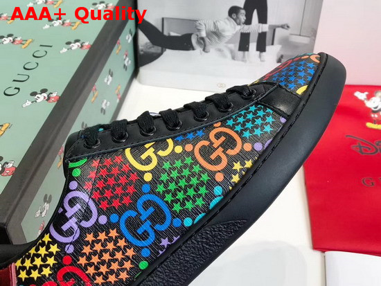 Gucci Womens GG Psychedelic Ace Sneaker Black GG Psychedelic Supreme Canvas 610086 Replica
