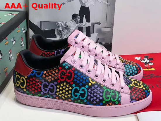 Gucci Womens GG Psychedelic Ace Sneaker Pink GG Psychedelic Supreme Canvas 610086 Replica