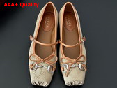 Gucci Womens Gucci Horsebit Ballet Flat in Beige and Dark Brown Original GG Canvas 814321 Replica