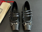Gucci Womens Gucci Horsebit Ballet Flat in Black Leather 814318 Replica