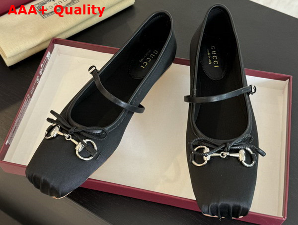 Gucci Womens Gucci Horsebit Ballet Flat in Black Stain 814321 Replica